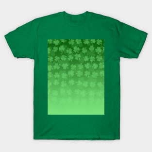 St Patrick's Day Shamrocks clovers green bright vibrant ombre fun festive celebration pattern T-Shirt